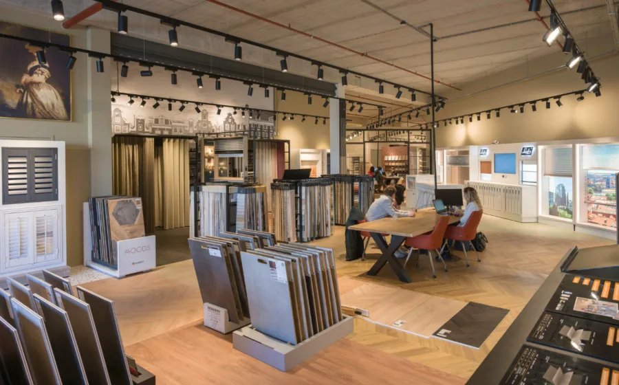 De showroom van woonwinkel Aanhuis.nl Amsterdam West