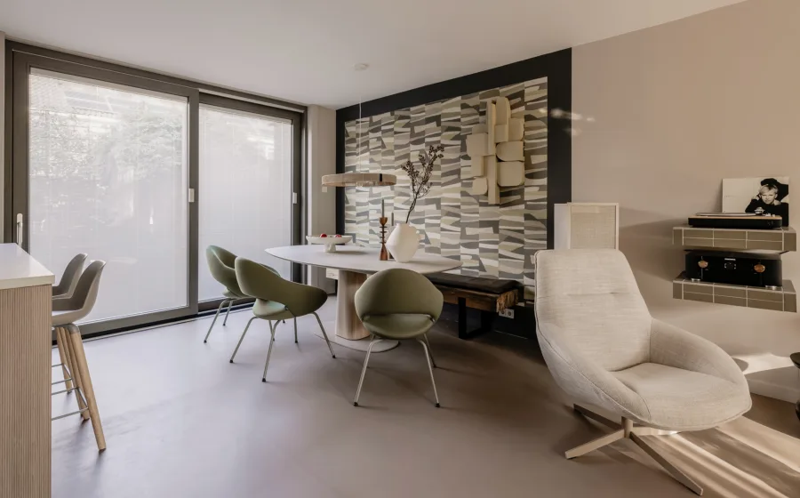 Marmoleum vloer in de woonkamer