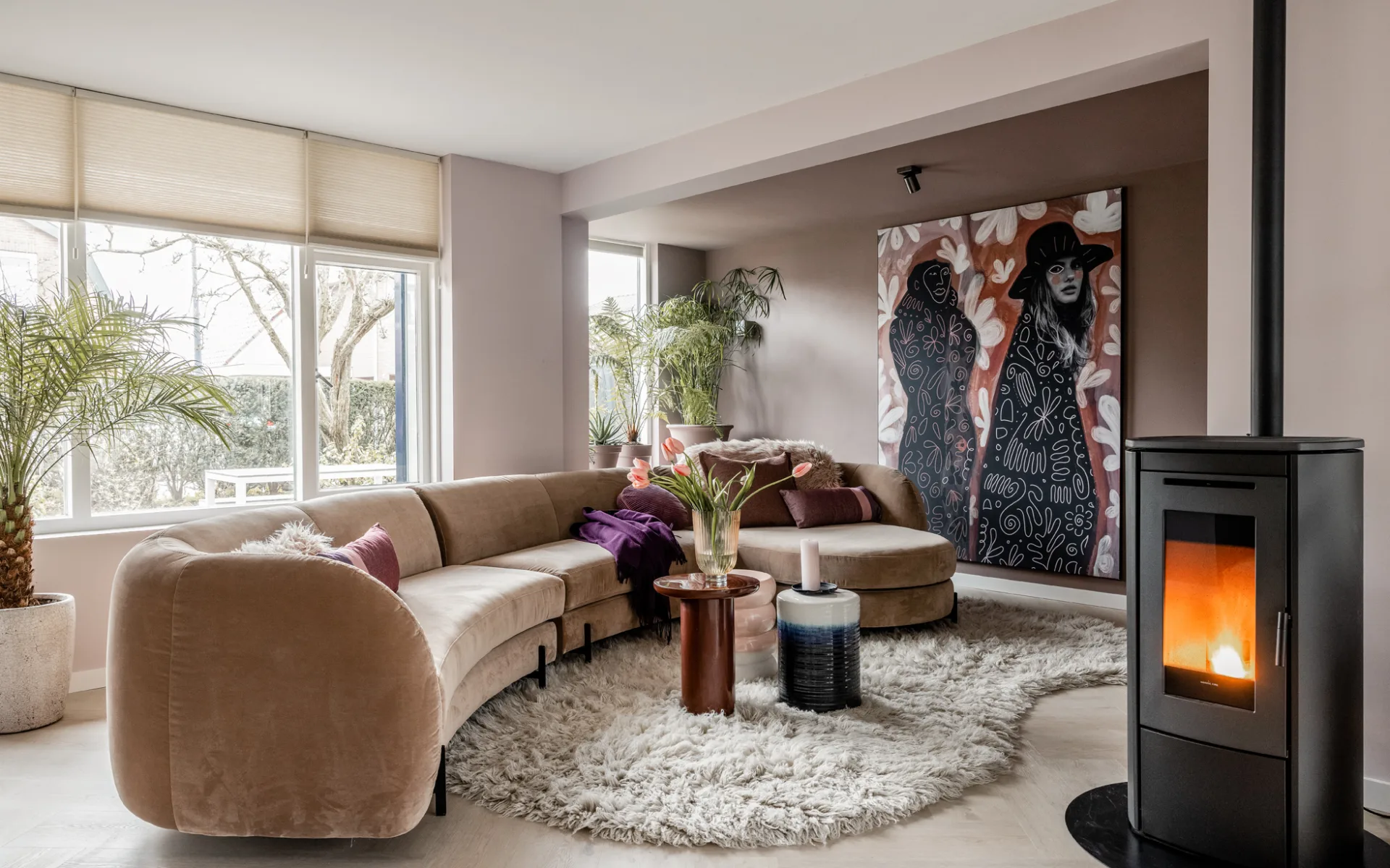 vtwonen seizoen 18 afl. 5 - Uitgeest woonkamer met pvc walvisgraat en dupli plisses