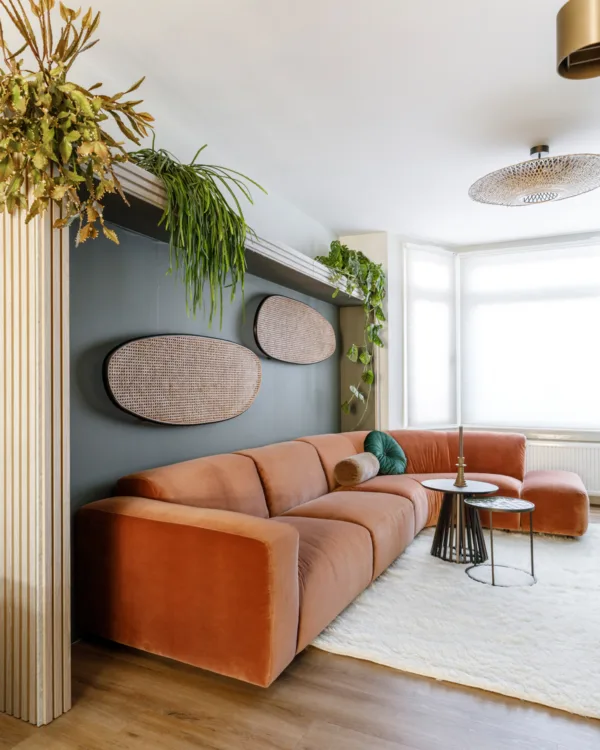 Botanische woonstijl in de woonkamer