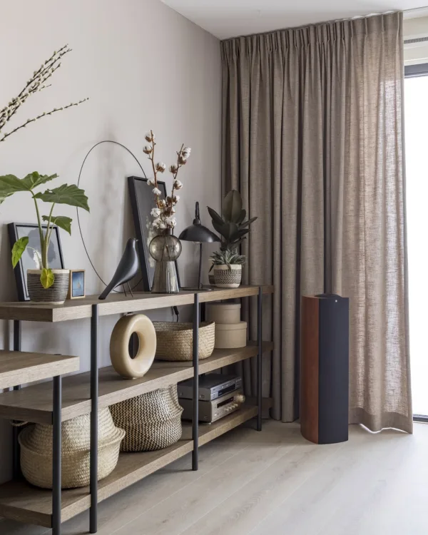 Elektrische raamdecoratie gordijnen in de woonkamer