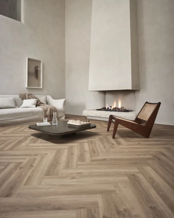 Brook Oak Natural walvisgraat PVC van Tarkett