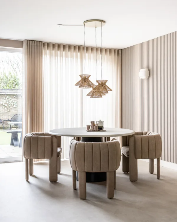 Elektrische wavegordijnen in naturel kleur