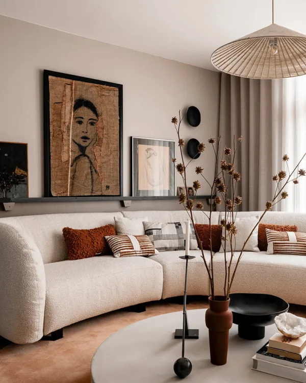 Japandi woonstijl in de woonkamer