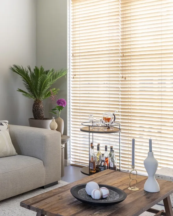 AH vtwonen S15 a13 Hoofddorp Scandinavisch Licht houten jaloezieën bamboe woonkamer