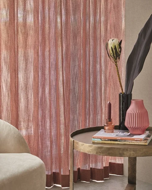 Eijffinger Gordijnen Vitrage Mist Rood Roze Oranje