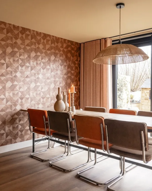 Terra inbetweens gordijnen in de woonkamer