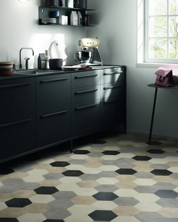 Moduleo pvc-vloer - Azuriet - steelook - hexagon